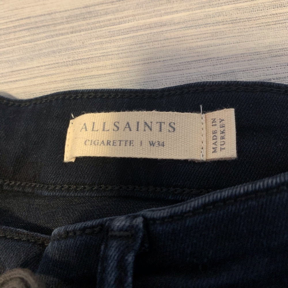 🔥🔥🔥All saints cigarette skinny black/blue jeans - Picture 4 of 5